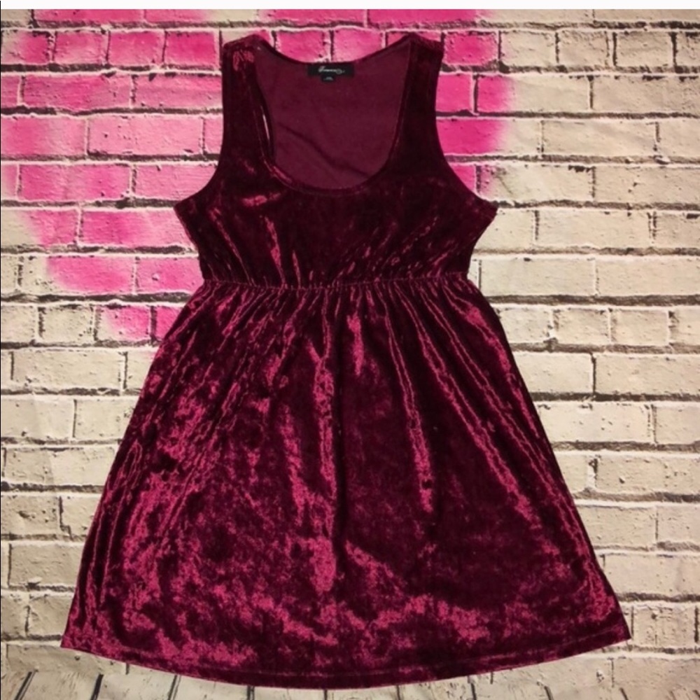 Burgundy 90s Forever21 Empire Waist Dress - Picture 3 of 5